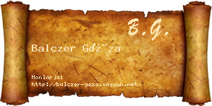 Balczer Géza névjegykártya