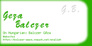geza balczer business card