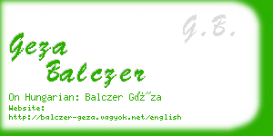 geza balczer business card